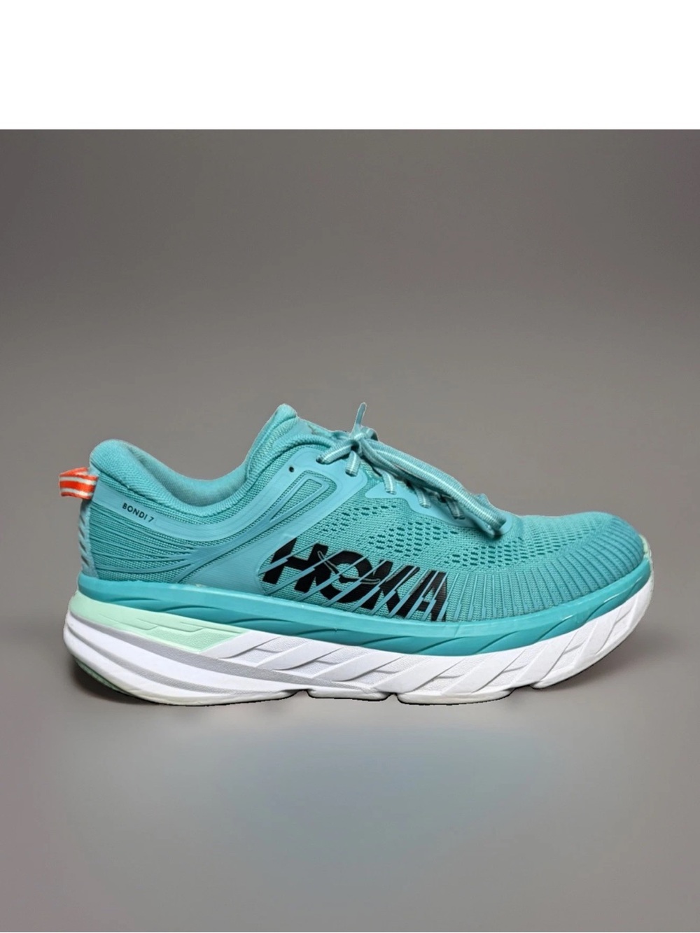 Hoka One One Bondi 7 Women’s Aqua Running Shoes Size 9.5